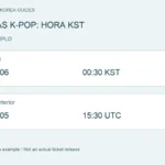 ENTRADAS K-POP: HORA KST — 2026-11-06 00:30 KST = 2026-11-05 15:30 UTC