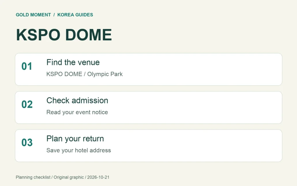 KSPO DOME concert guide: find the venue, check admission and plan the return trip