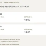 MAMA 2026, horario JST y KST: ceremonia el 20 de noviembre a las 18:00 y el 21 a las 15:00